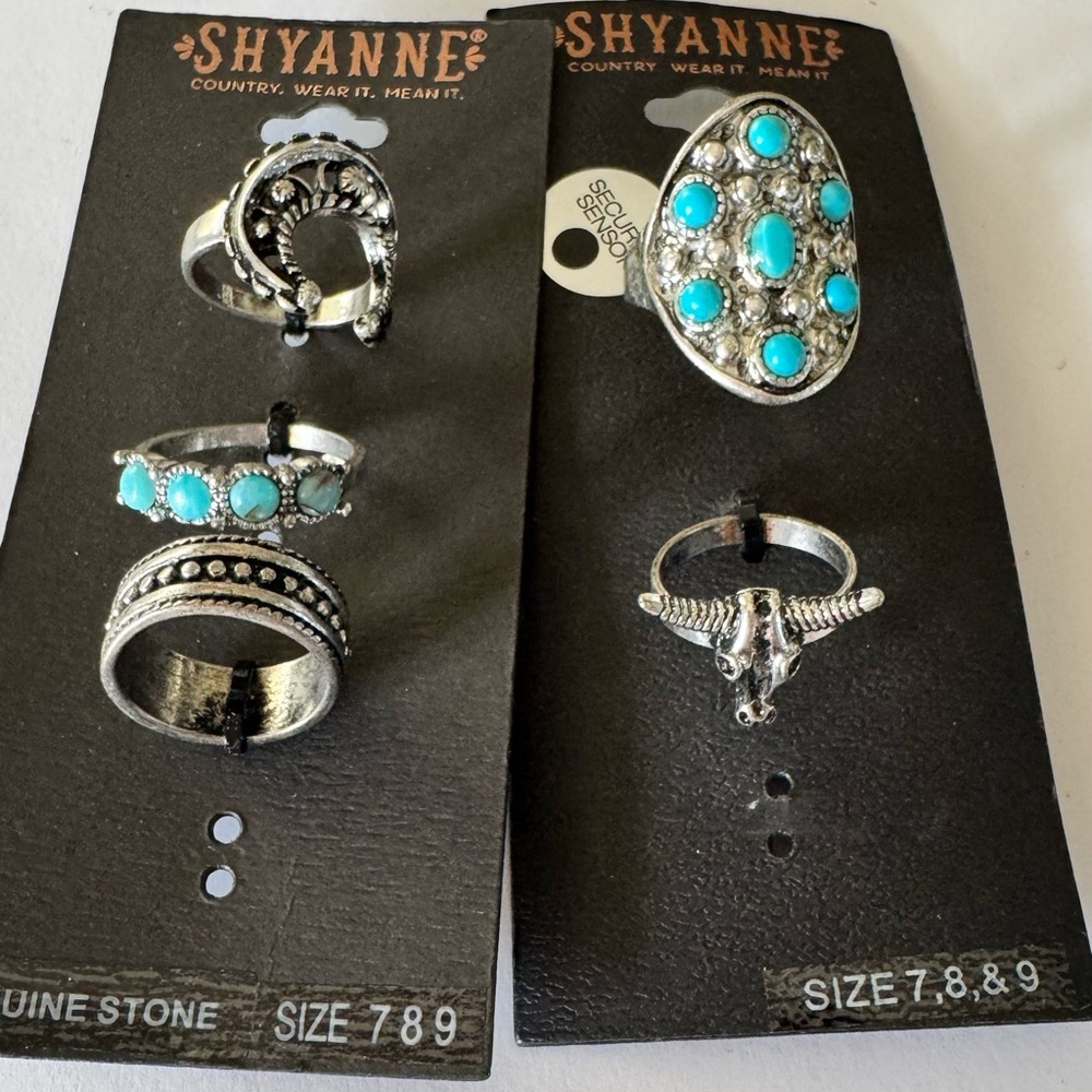 Shyanne Silver and Turquoise Ring Set
